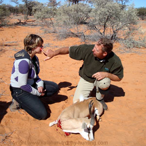 Allison's first African animal hunted! Allison's first African hunt