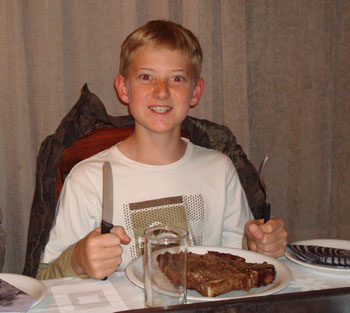 Carl-Heinz ready for an Eland steak