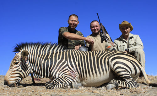 Igor Shakhidzanov with his Hartmann's Zebra Zebra Hunt Namibia