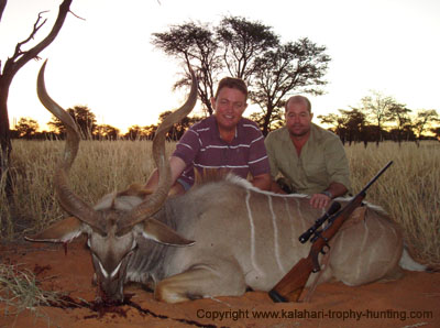 Jaco with his Kudu, hunted for meat Kalahari Kudu Hunting