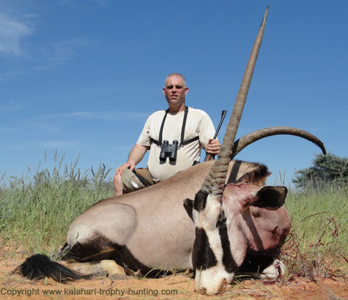 Jozsef with his deformed-horned-Gemsbok Gemsbok hunting Namibia