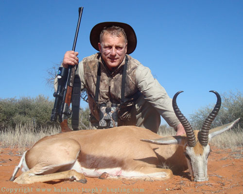 Victor with a Kalahari Springbok Kalahari Springbok Hunt Namibia