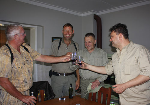 A toast on happy hunitng in Namibia! A toast on happy hunting in Namibia