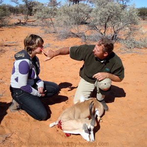 Allison's first African animal hunted! Allison's first African hunt