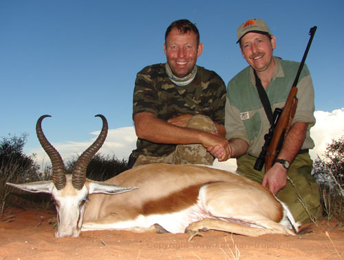 Christiaan from UK got this beautiful Springbok trophy Kalahari Springbok Hunt Namibia