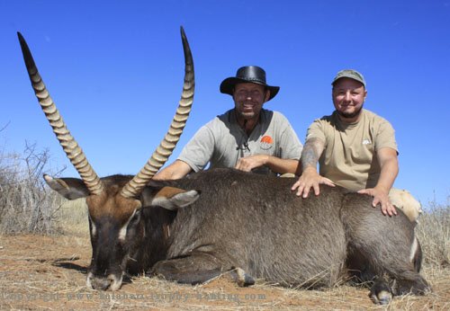 Igor Shakhidzanov with his Waterbuck hunted with us in central Namibia Waterbok Hunt Namibia