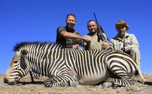 Igor Shakhidzanov with his Hartmann's Zebra Zebra Hunt Namibia