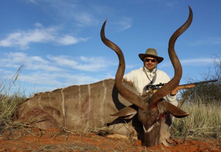 Turki with a Kudu Kudu Hunt Namibia