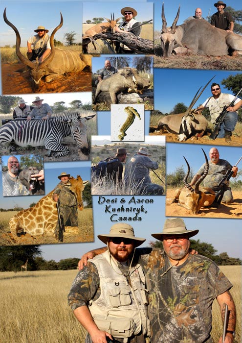 Desi and Aaron Kushniryk's Kalahari hunting pictures Namibia trophy hunting