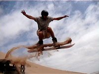 Sand boarding on Namibia's sand dunes!